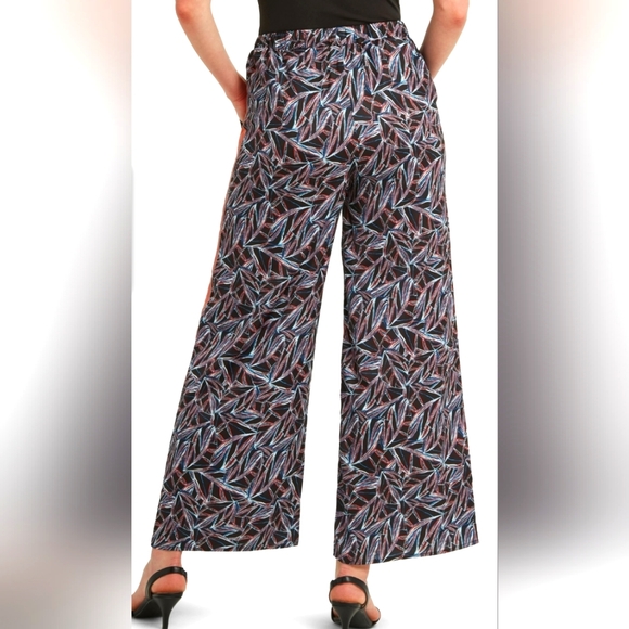 H by Halston Printed Wide Leg Pant in Washed Satin Size Medium - Picture 2 of 3